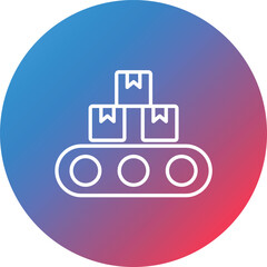 Rolling Machine Line Gradient Circle Background Icon