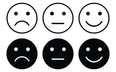 Rating, review, feedback emotion icon vector isolated on white background