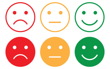 Rating, review, feedback emotion icon vector isolated on white background