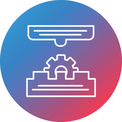 Engineering Printer Line Gradient Circle Background Icon