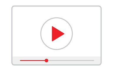 Simple Video Play Icon on White Background for Digital Media