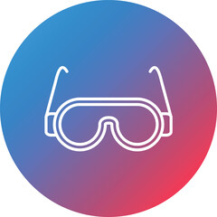 Safety Glasses Line Gradient Circle Background Icon