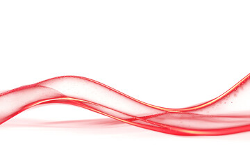 Abstract neon wave on transparent background. red glowing wavy line. design element. energy. movement.