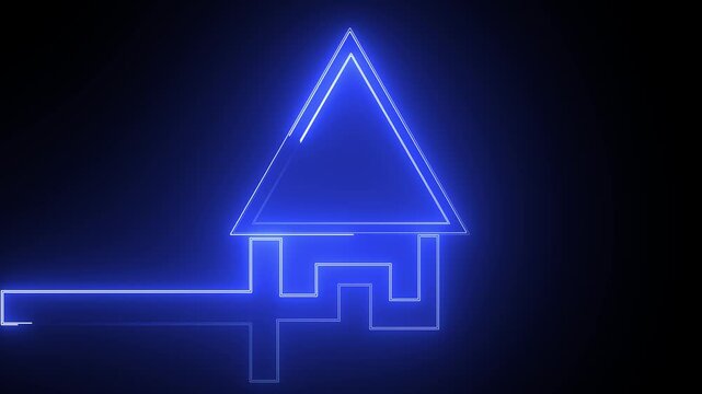 Web home flat icon for apps and on a black background with high tech floor .4k video .