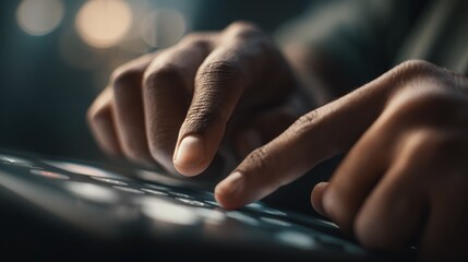 Close-ups of hands adjusting accessibility settings on devices.