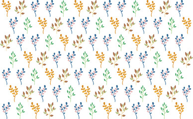 Stylish vector pattern with tropical floral elements blooms leaves. Great for modern fabric, surface design, and wrapping paper.

