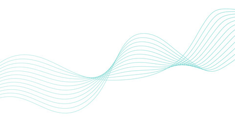 Fototapeta premium Digital frequency track equalizer Stylized line art background. flowing wave lines and glowing moving lines, Abstract dynamic colorful lines, waves. Digital landscape and business or technology