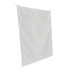 3D illustration of white flag