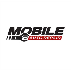 Mobile Auto Repair Logo Car Mechanic, On-Demand Service, and Vehicle Fix Icon