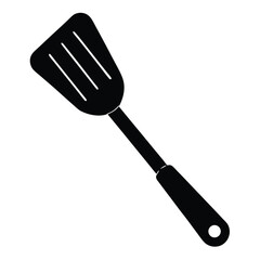 Black Kitchen Spatula Illustration A Culinary Tool for Cooking and Meal Prep