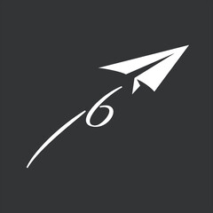 Flying Paper Plane Logo Minimalist Travel, Creativity, and Freedom Symbol