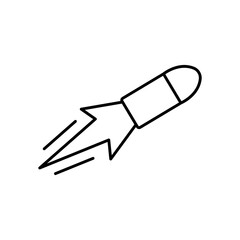 Bullet Ammunition Cartridge Line Icon