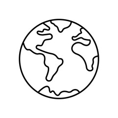 Earth Globe Planet Line Icon