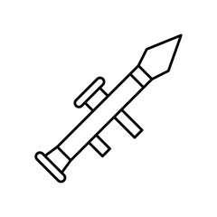 RPG Rocket Launcher Weapon Line Icon
