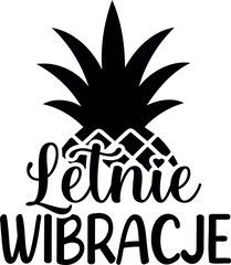 Letnie Wibracje2. Summer vector lettering. Polish text: Summer Vibes.