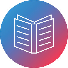 Open Book Line Gradient Circle Background Icon