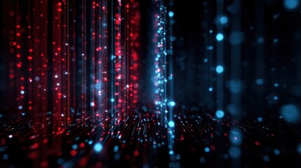 Futuristic Technology Backgrounds. Abstract Digital Network with Glowing Red and Blue Lines.