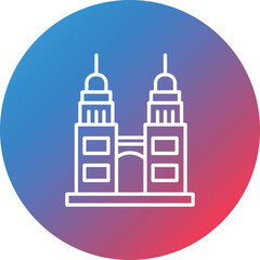 Petronas Line Gradient Circle Background Icon