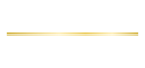 horizontal gold line isolated on transparent background. Simple design elements. PNG