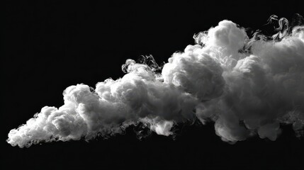 White smoke cloud isolated on black background. (1)
