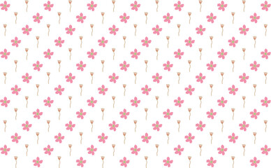 Stylish vector pattern with tropical floral elements blooms leaves. Great for modern fabric, surface design, and wrapping paper.

