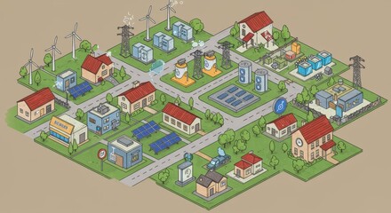 Resilient Community Microgrid Solutions - Smart energy grids, renewable sources, efficient storage, localized distribution, enhanced reliability