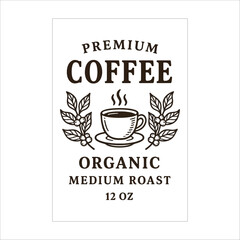 Premium Coffee Label Packaging Design Template