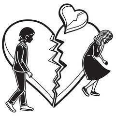 man and woman with heart