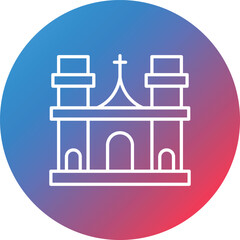 Notre Dame Line Gradient Circle Background Icon