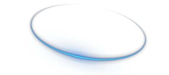 Neon eclipse light effect with glowing blue orbit rings. Perfect for high-tech backgrounds, motion graphics, space themes, digital visuals, or minimalist sci-fi UI design concepts.