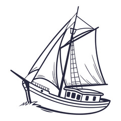 Sailing vessel with full sails sailing boat sailboat