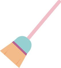 Pastel Broom Icon – Minimalist Home Cleaning & Household Chore Symbol