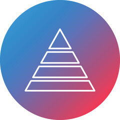 Pyramid Line Gradient Circle Background Icon