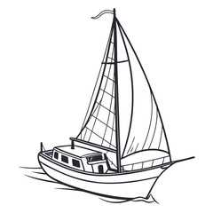 Sailboat on the water sailing ocean