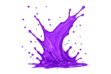 Fototapeta premium Purple liquid surging upward, generating iridescent droplets against translucent backdrop, highlighting fluid dynamics and graceful movement