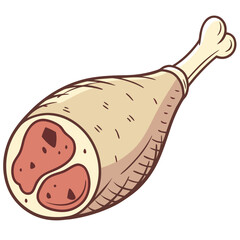 Raw meat leg with bone protein food