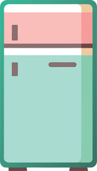 Pastel Refrigerator Icon – Minimalist Kitchen Appliance & Food Storage Symbol