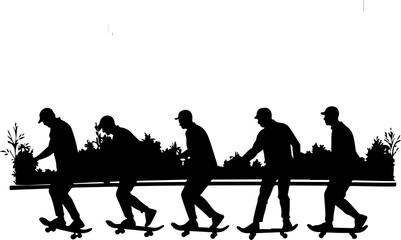 Cross-Country Skiers in a Winter Forest vector bundle