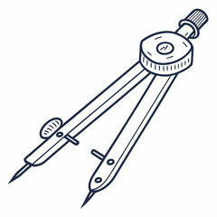 Drawing compass with sharp points and adjustable wheel