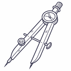 Drawing compass with sharp points and adjustable wheel