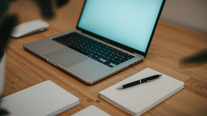 Fototapeta premium laptop on table