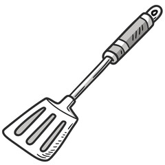 Silver Spatula Kitchen Utensil cooking grilling