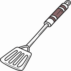 Spatula with brown handle kitchen utensil cooking