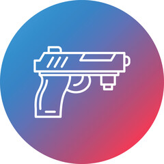 Army Gun Line Gradient Circle Background Icon