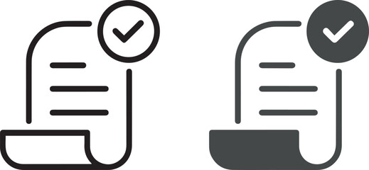 Document Approved Icon - Checklist Complete and Verified File Symbol

