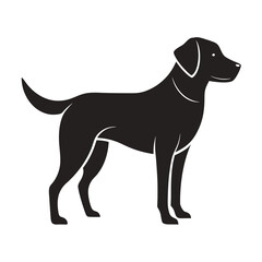 Labrador Retriever Silhouette in Standing Pose Minimal Dog Vector Outline Design for Print and Branding