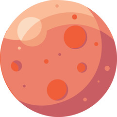 Pastel Mars Icon – Minimalist Planet & Space Symbol