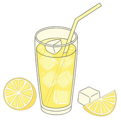 Refreshing Lemonade Drink With Ice And Citrus Slices