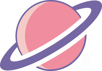 Flat Vector Saturn – Modern Astronomy & Cosmic Science Design