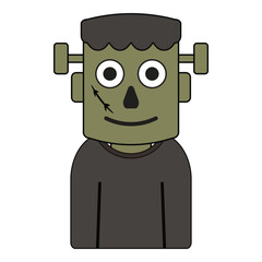 Vector illustration of a zombie monster torso with ripped clothes and spooky style. Perfect Halloween graphic element for horror designs, scary decorations, and creepy party themes.
